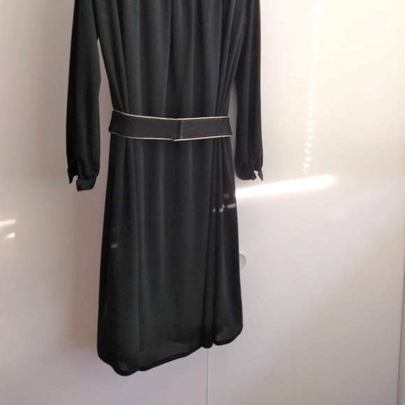 vintage 80s black midi party dress puffy leaf shoulder 🎈HOST PICK🎈x3 - Picture 4 of 14